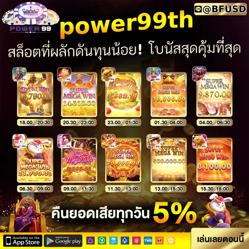 POWER99TH สล็อตที่ผลักดันทุนน้อย! โบนัสสุดคุ้มที่สุด